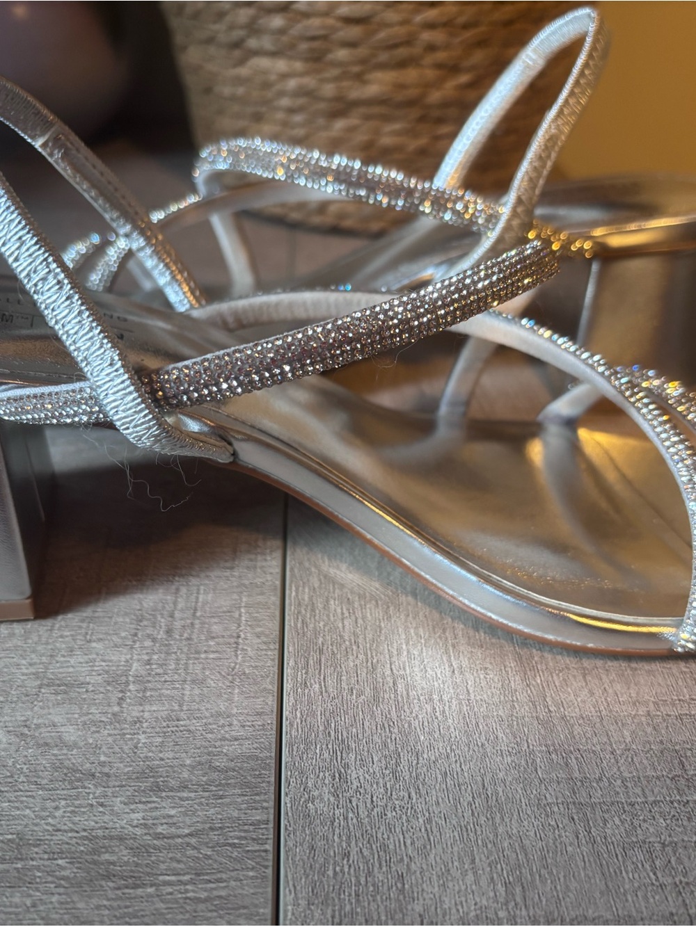 Call It Spring Silver Rhinestone Strappy Heels - Picture 6 of 7